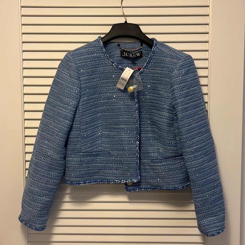 NWT J. Crew Louisa Lady Jacket in Sequin Tweed